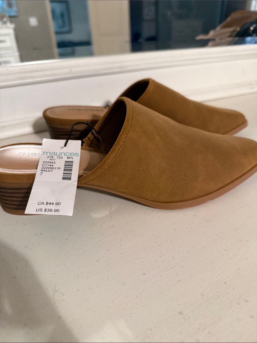 Maurices Women’s Tan Suede Slip-On Mules